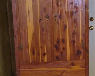 Vintage cedar wardrobe with original keys.