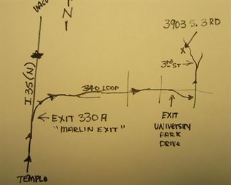 Rough map (directions) to 3903 S. 3rd, Waco. Tx.