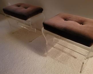 Lucite vanity stools