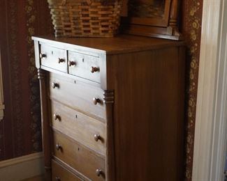 walnut dresser and mirror