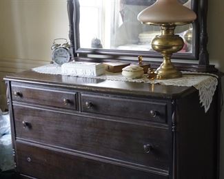 mahogany dresser and mirror
