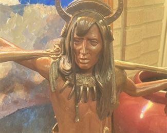Native American bronze statue by Ken Ottinger