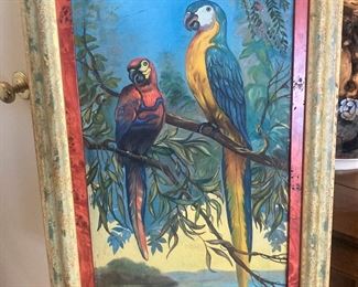 Colorful framed parrots