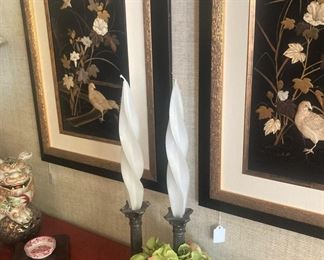 Candleholders with twisted candles