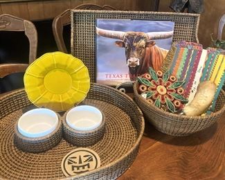 Textured tray, basket, and frame