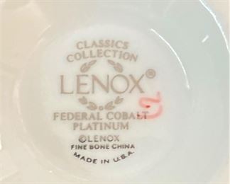 Lenox "Federal Cobalt Platinum" china - made in the USA