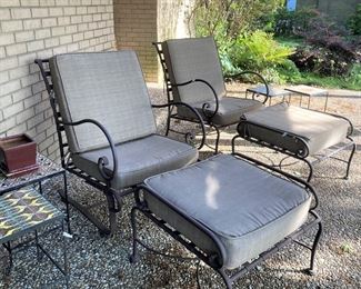 Patio chairs and ottomans