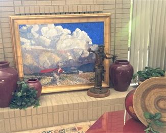 Clara O'Donnell living estate art - "Northern New Mexico Church" by Tom Darrah (Acquired in 2004 from the Adobe Gallery in Ruidoso, New Mexico. Oil 36" x 48")