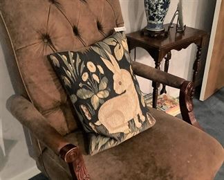 Office chair; rabbit pillow