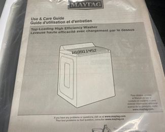 Maytag Washer - W10911452 - Use and Care Guide
