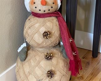 Burlap santa snowman