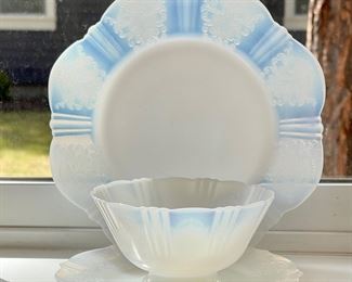MacBeth Evans American Sweetheart opalescent milk glass dishwares
