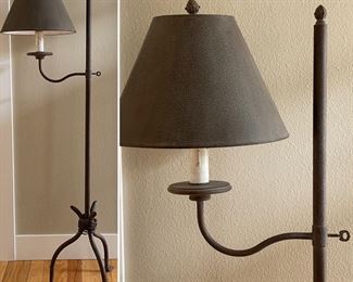 Floor lamp with "swing out" arm