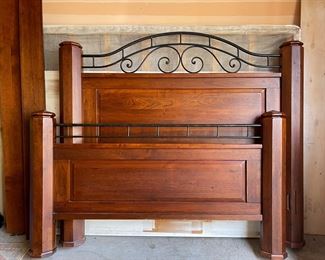 Heavy solid wood queen bed frame