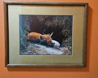 Cute little red fox - art