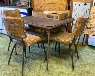Card Table with Floral Chairs 