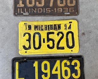 1930's License Plates