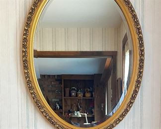 Gold Oval Mirror 