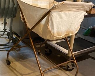 Vintage Rolling Laundry Cart 