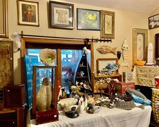 Lots of one of a kind Nautical items including several containers of beautiful sea shells