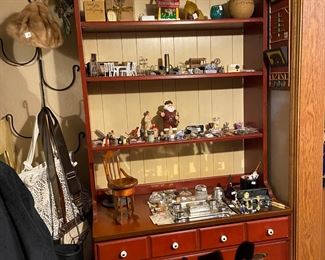 Red cabinet is NOT FOR SALE, but all smalls on the shelves are priced to sell!!!