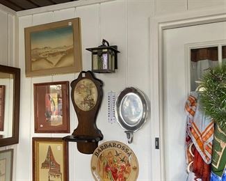 Barbarossa 1940 beer sign, lots of framed art