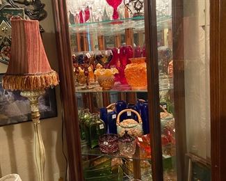 Art glass collection including Carnival, Fenton, Blenko, red glass and depression glass.