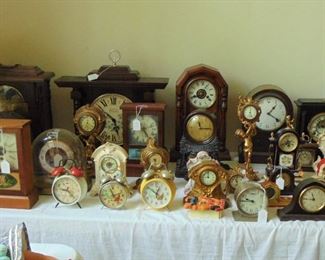 Assortment of shelf and other clocks (items sold separately)