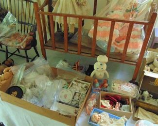 More dolls and accessories, including miniature tea sets (items sold separately)