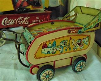 Vintage Tin Baby Buggy