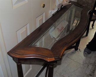 Glass top hall table