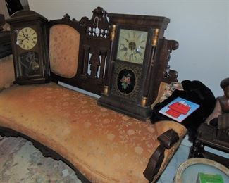 Antique settle and clocks (Items sold separately)