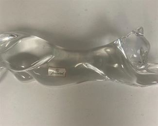 RC6153 Baccarat Crystal Laying Cat Figurine 9 inch Clear Glass Paperweight https://www.ebay.com/str/agesagoestatesales