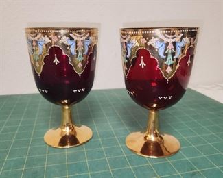 RC9074 Venezia Murano Hand Painted Glass Goblets Made in Italy https://www.ebay.com/str/agesagoestatesales
