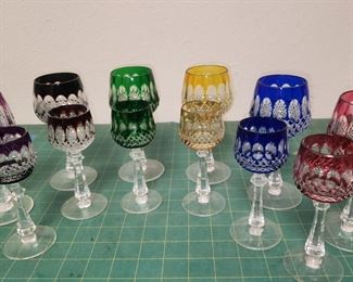 RC9075 Six Multi Color Crystal Wine and Multi Color Hock Crystal Wine Glasses https://www.ebay.com/str/agesagoestatesales