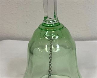 RC6213 Czechoslavakia Hand Made clear stemmed green crystal bell https://www.ebay.com/str/agesagoestatesales
