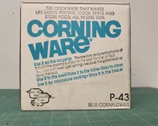 RC9079 Corning Ware P43 Blue Corn Flower Set of 2.75 Cup Petite Pan NEW IN BOX https://www.ebay.com/str/agesagoestatesales