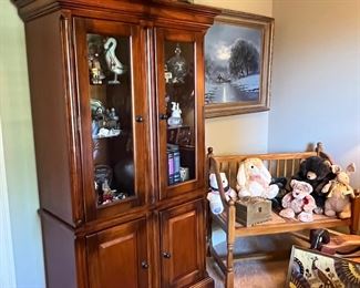 Two lighted display cases with match the entertainment center - they are sold as a set. - SOLD