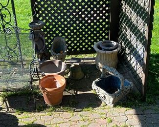 Concrete basket, outdoor pots