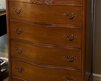 Serpentine dresser, five drawers, available for presale