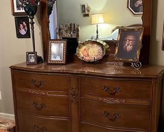 Serpentine dresser with mirror available for pre-sale