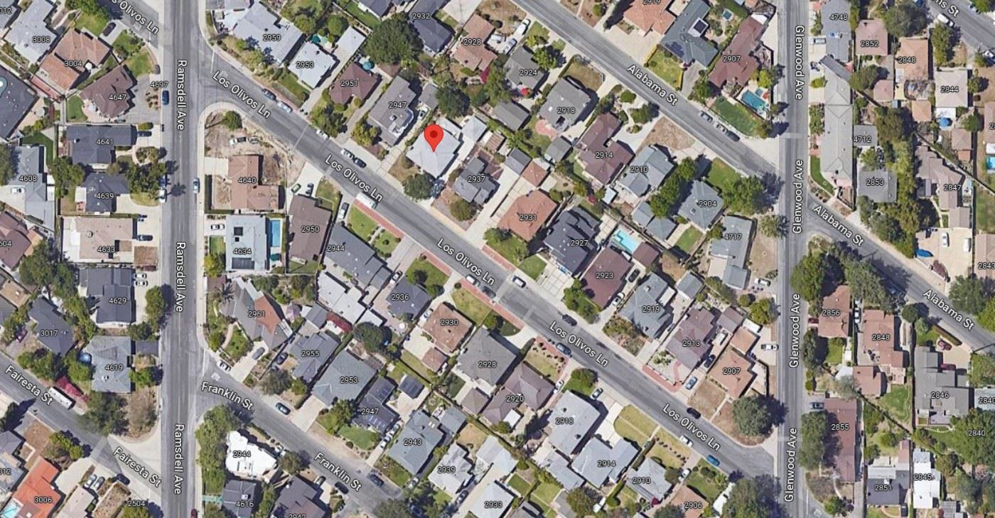 Not the typical first photo we provide, but it is something. Notice the red pin near the top center.