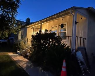 Use your imagination for the front in daylight, but this is the front of the house where the sale is.