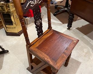 Antique Wooden Library Chair / Ladder
