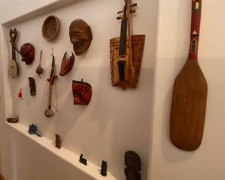 Various antique collectibles from around the world