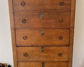 Antique Dutch highboy chest 