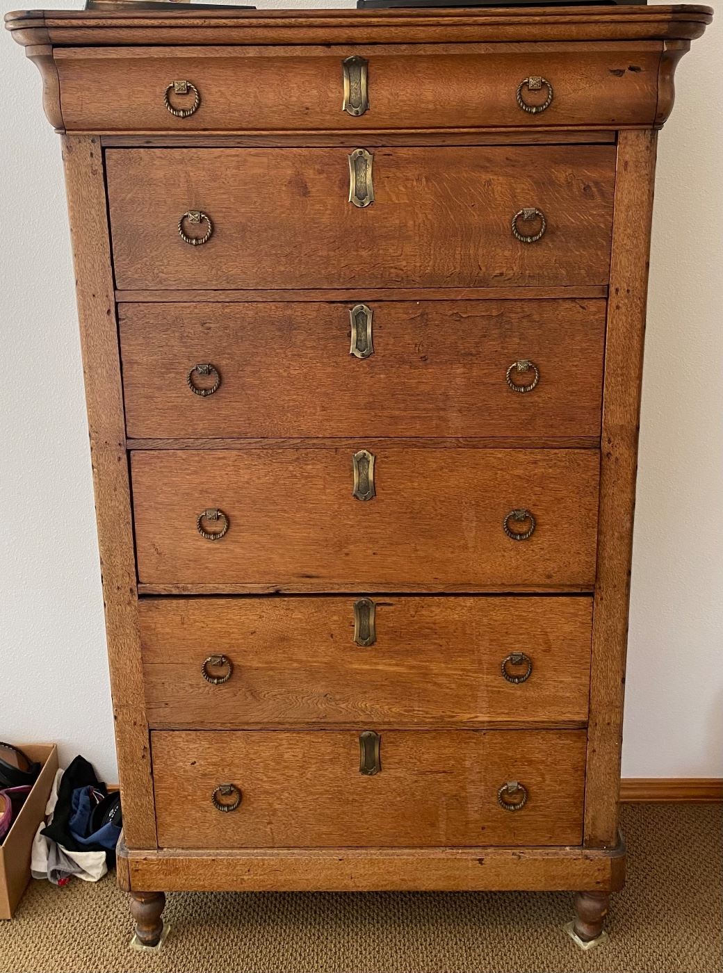 Antique Dutch highboy chest 