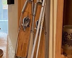 Antique wooden skis