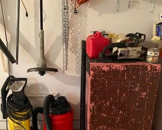 pressure washer, shop vac, weed eater