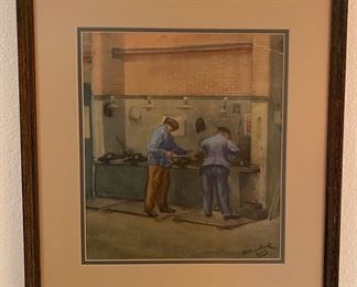 Large collection of antique oil paintings by Albert Meilink  1875-1942  Albert was an amateur writer, potter, artist, and sculpturist. Worked as a street car painter in Amsterdam Holland. Paintings all done in Holland, many towns painted on canvas. Most paintings completed after retirement, wife and household items used as models. 